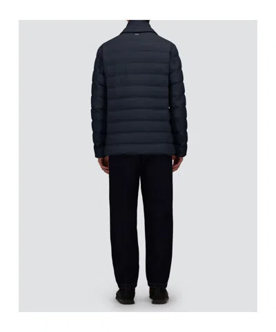 Herno Polyester Down Jacket With Feather-down Padding For Men In Blue
