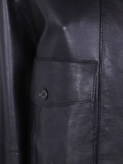 P.a.r.o.s.h Long-sleeve Leather Jacket In Black