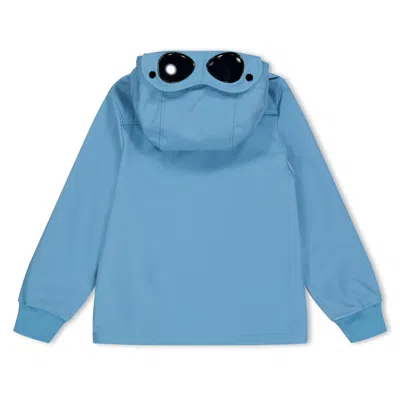 C.p. Company Softshell Jacket With Visor In Blue
