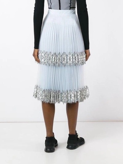 Shop Christopher Kane Pleated Layered Midi Skirt In Blue