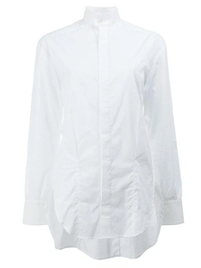 Shop Grace Wales Bonner Wales Bonner High Neck Elongated Shirt - White
