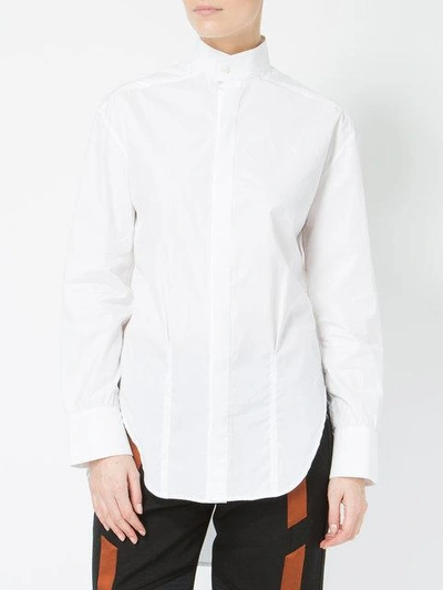 Shop Grace Wales Bonner Wales Bonner High Neck Elongated Shirt - White