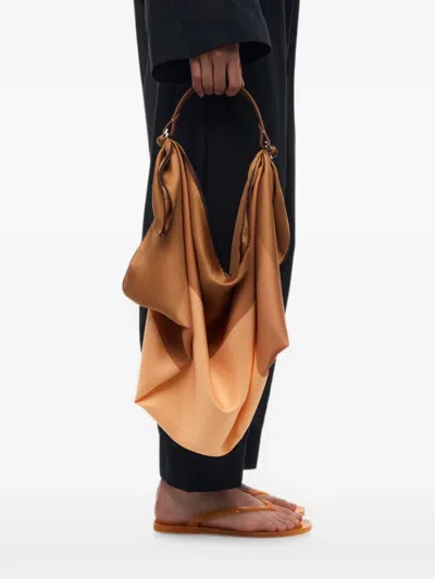 12 Storeez Gradient-effect Silk Scarf In Brown