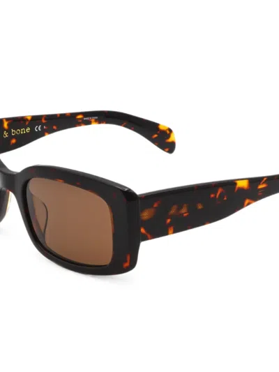 Rag & Bone Tortoiseshell-effect Rectangle-frame Sunglasses In Multi