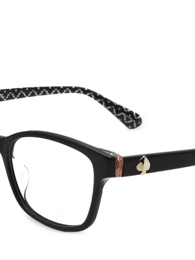 Kate Spade Logo-plaque Rectangle-frame Glasses In 블랙