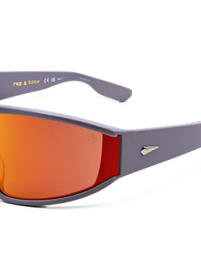 Rag & Bone Geometric-frame Sunglasses In 퍼플
