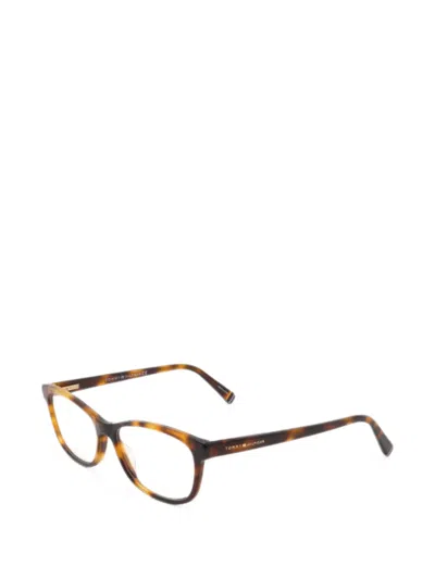 Tommy Hilfiger Tortoiseshell-effect Rectangle-frame Glasses In Multi