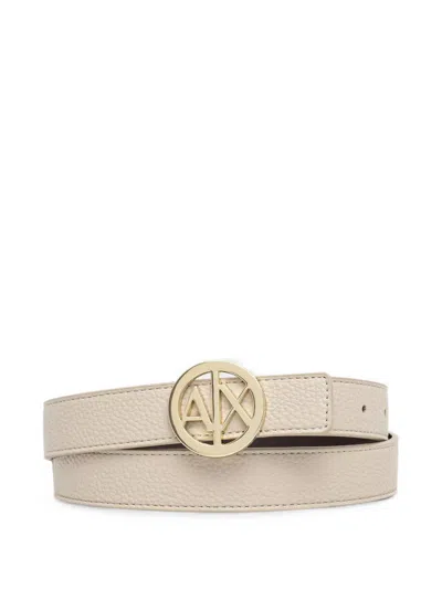 Armani Exchange Reversible Logo-buckle Belt In Brown