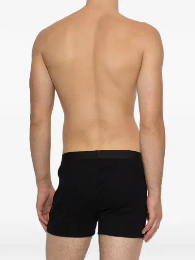 Dsquared2 Logo-print Ribbed Boxers In 블랙