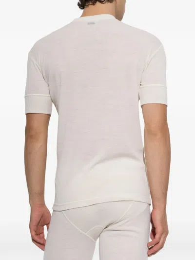 Dsquared2 Ribbed-knit T-shirt In 뉴트럴