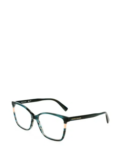 Longchamp Striped Rectangle-frame Glasses In Multi