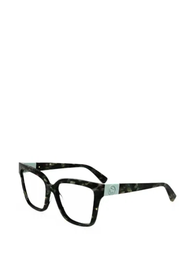 Longchamp Tortoiseshell-effect Square-frame Glasses In Multi