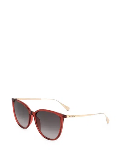 Max & Co Geometric-frame Sunglasses In Burgundy