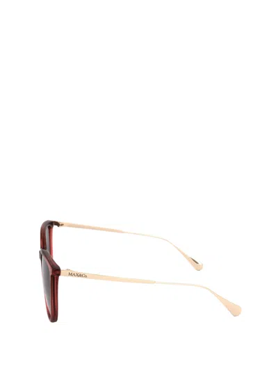 Max & Co Geometric-frame Sunglasses In Burgundy