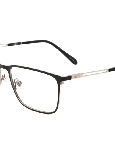 Fossil Matte-finish Rectangle-frame Glasses In Black