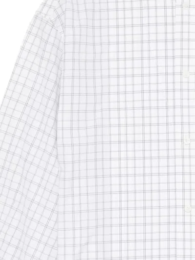 Hed Mayner Check-pattern Collarless Shirt In White