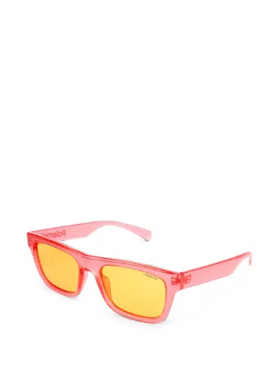 Polaroid Rectangle-frame Sunglasses In Pink