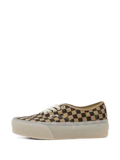 Vans Authentic Platform Checkered Sneakers In Animal Print