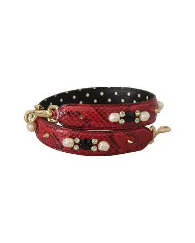 Dolce & Gabbana Leather Bag Strap In Red