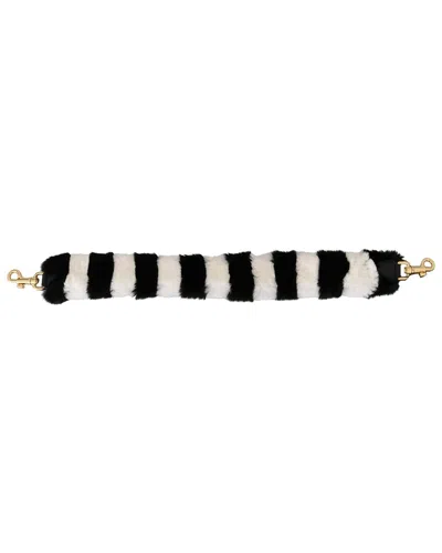 Dolce & Gabbana Black White Lapin Fur Accessory Shoulder Strap In Black