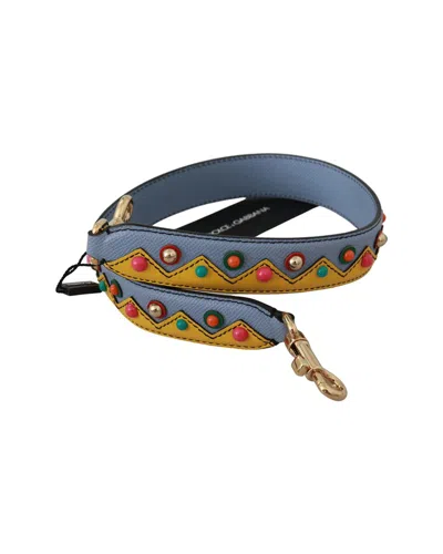 Dolce & Gabbana Multicolor Leather Shoulder Strap Accessory In Blue