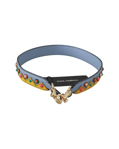 Dolce & Gabbana Multicolor Leather Shoulder Strap Accessory In Blue