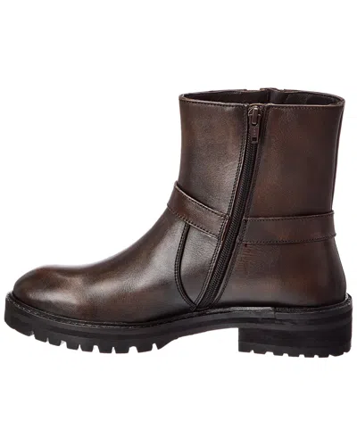 Dune London Piton Leather Boot In Brown