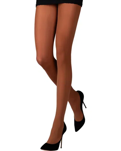 Emilio Cavallini Basic Barely Opaque Tights In Brown