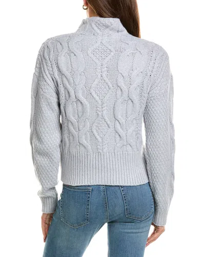 525 America Oversized Cable Funnel Neck Pullover In Blue