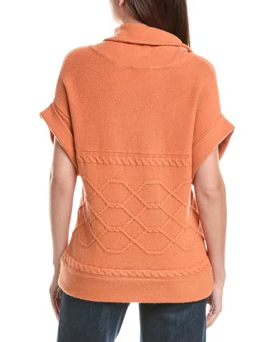 Picadilly Cable Pattern Sweater In Orange