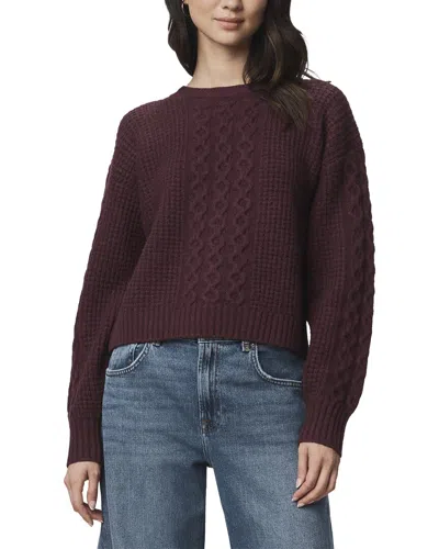 Splendid Celeste Cable Wool-blend Sweater In Burgundy