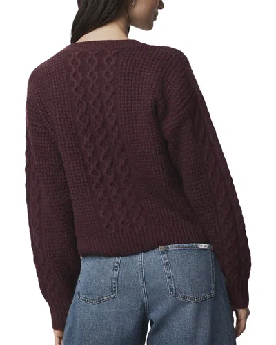 Splendid Celeste Cable Wool-blend Sweater In Burgundy