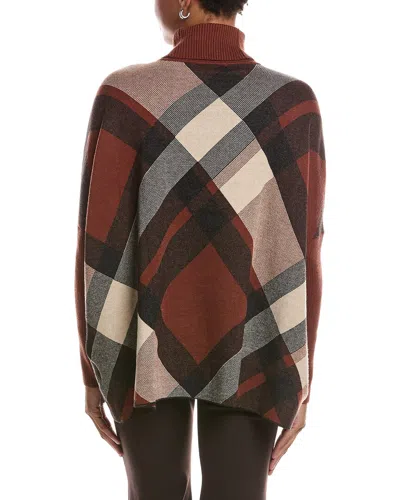 Joseph A . Turtleneck Pullover Poncho In Red