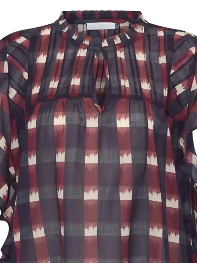 By Far Danee Ikat Ruffled Blouse In Multi