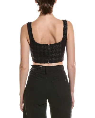 L'agence Maylin Houndstooth Top In Black