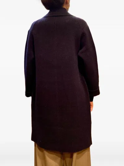 Lebor Gabala Herringbone-pattern Patch-pocket Coat In Blue