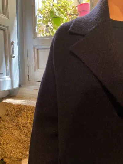 Lebor Gabala Herringbone-pattern Patch-pocket Coat In Blue
