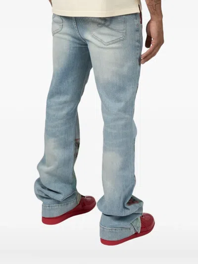 Duaa Polo-print Jeans In Blue