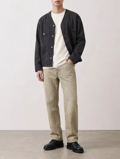A.presse Engineer Collarless Multi-pocket Denim Jacket In Black