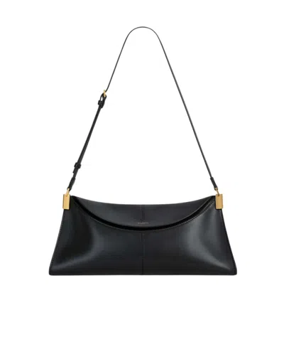Balmain 64-83 Medium Bag In Smooth Leather In Black