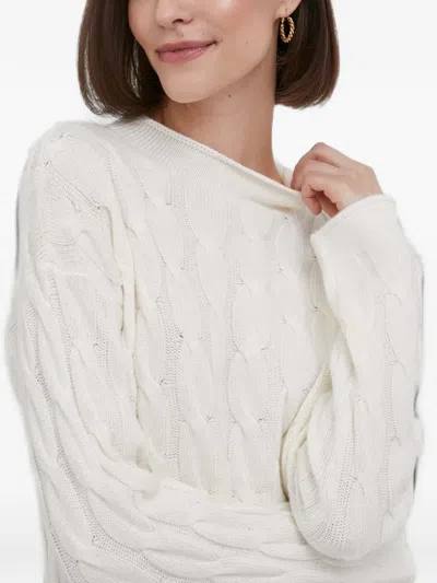 Benetton Cable-knit Sweater In Neutrals