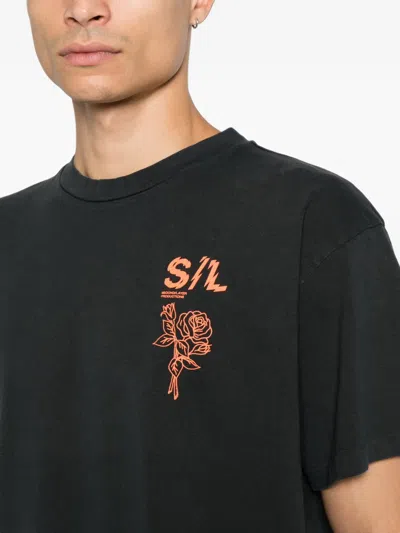 Second / Layer Graphic-print T-shirt In Black