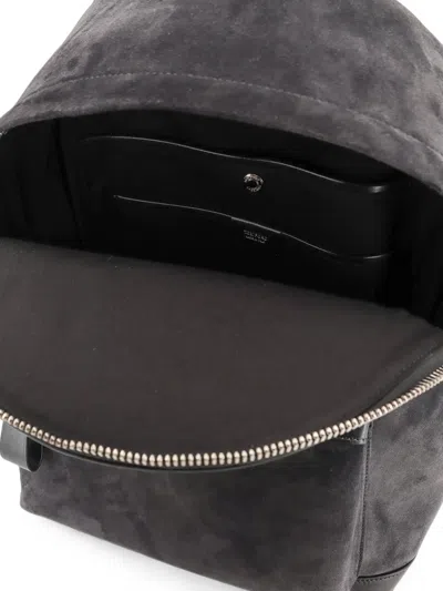 Tom Ford Suede Backpack With Maxi Zip On The Front In Purple