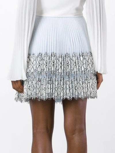 Shop Christopher Kane Pleated Mini Skirt In Blue