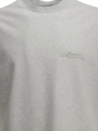 Jacquemus Logo-patch T-shirt In Grey