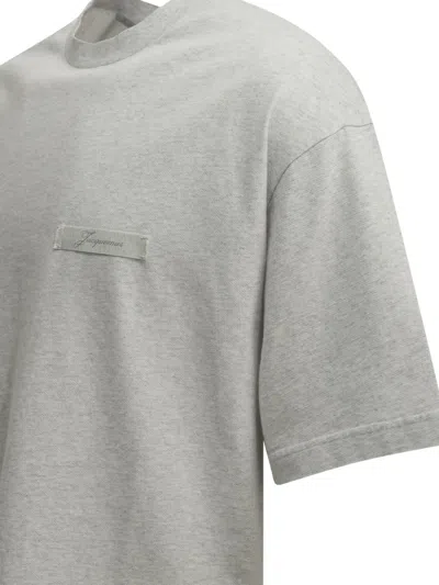 Jacquemus Logo-patch T-shirt In Grey