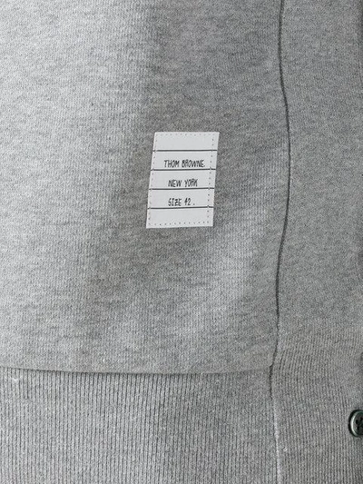 Shop Thom Browne Four-bar Stripe Cotton Sweatshirt In Grey