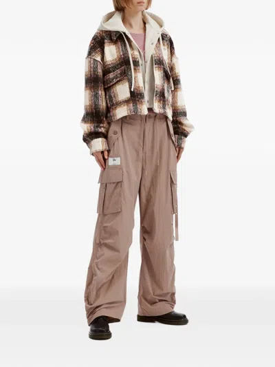 Izzue Check-pattern Hooded Jacket In Neutrals