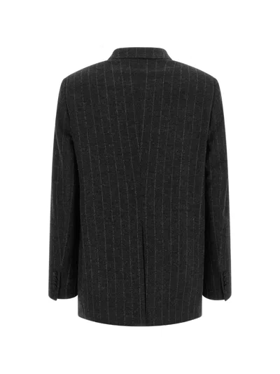Tagliatore Double-breasted Jacket With Herringbone Pattern In Black