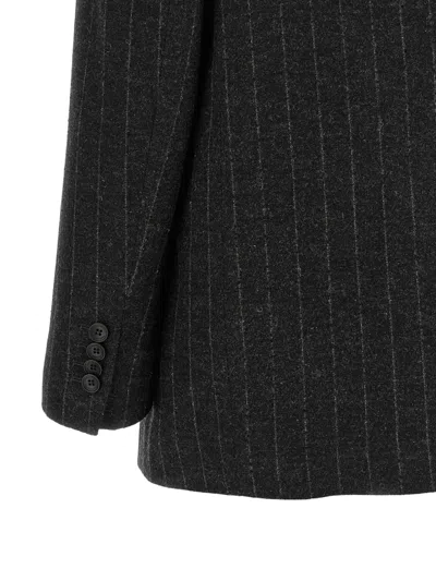 Tagliatore Double-breasted Jacket With Herringbone Pattern In Black